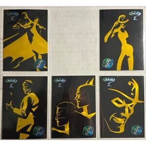 1995 Fleer Batman Forever Gold Blaster Metal Trading Cards Lot of 5